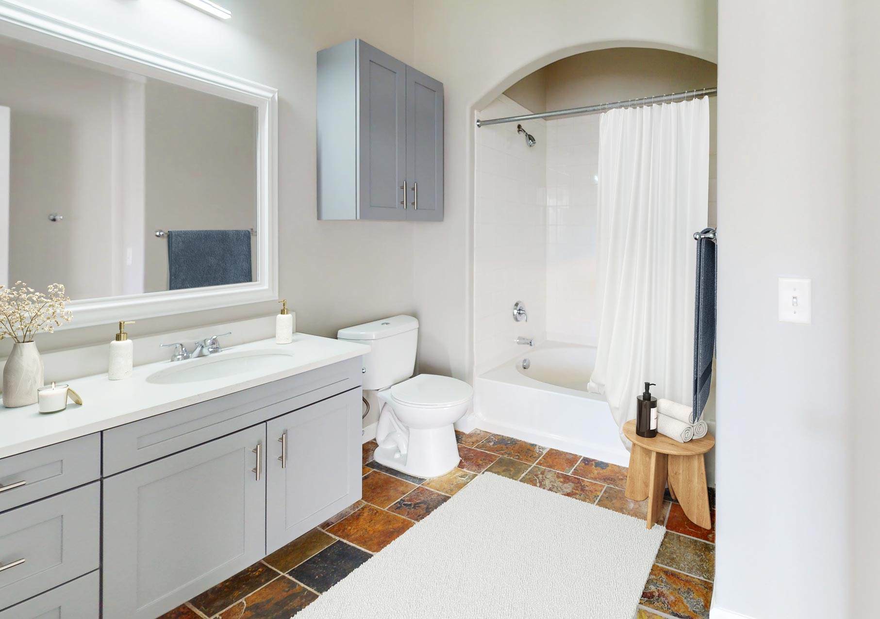 Lodge at Foxborough staged bathroom