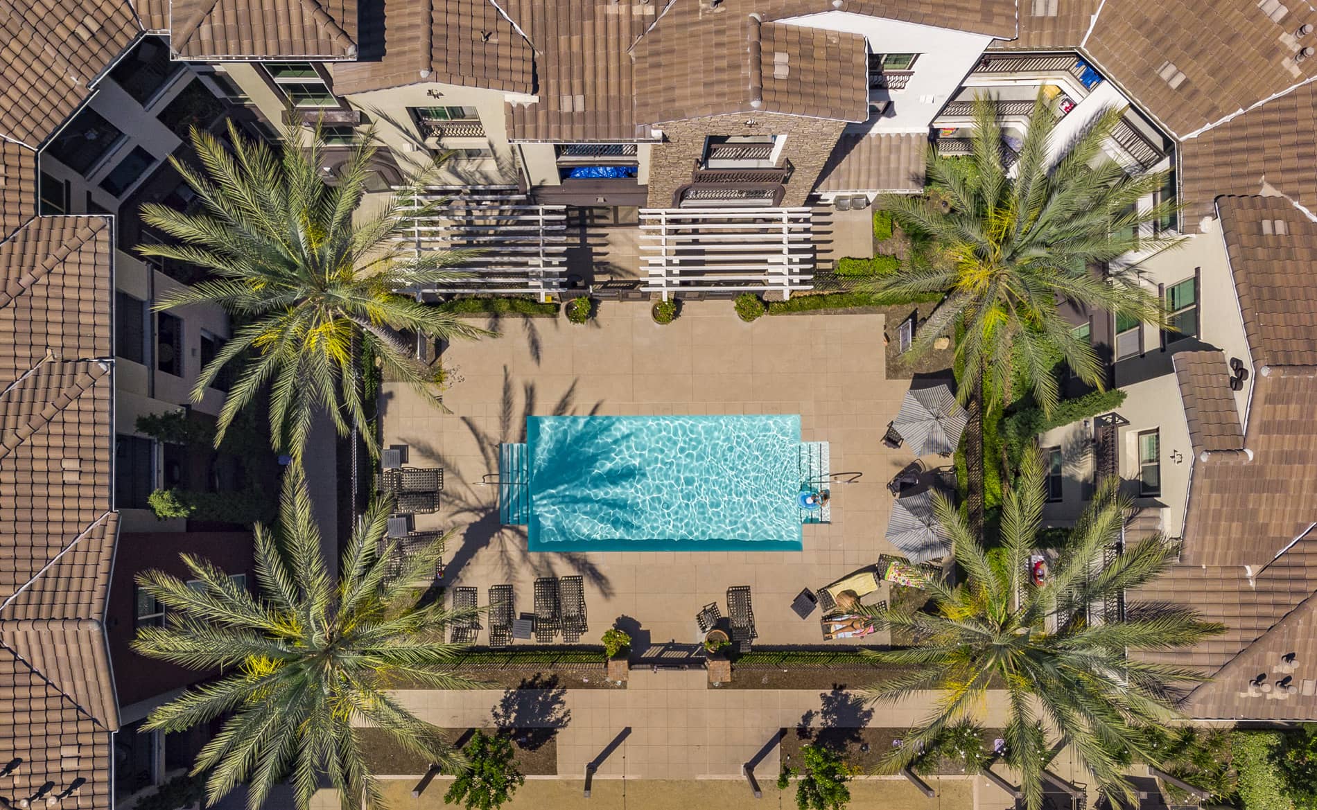 Los Alisos Apartments Pool Aerial