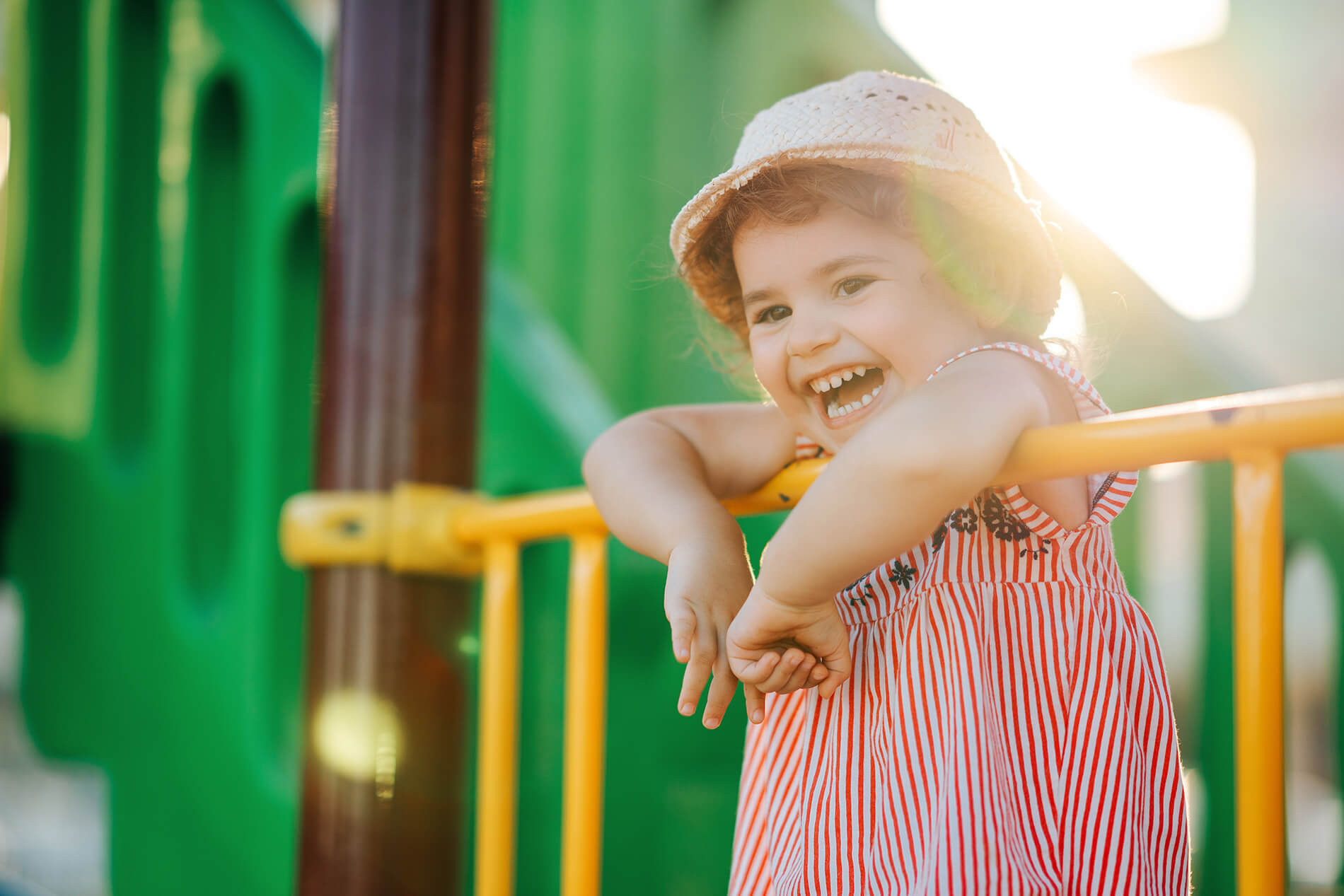 Child playing on playground