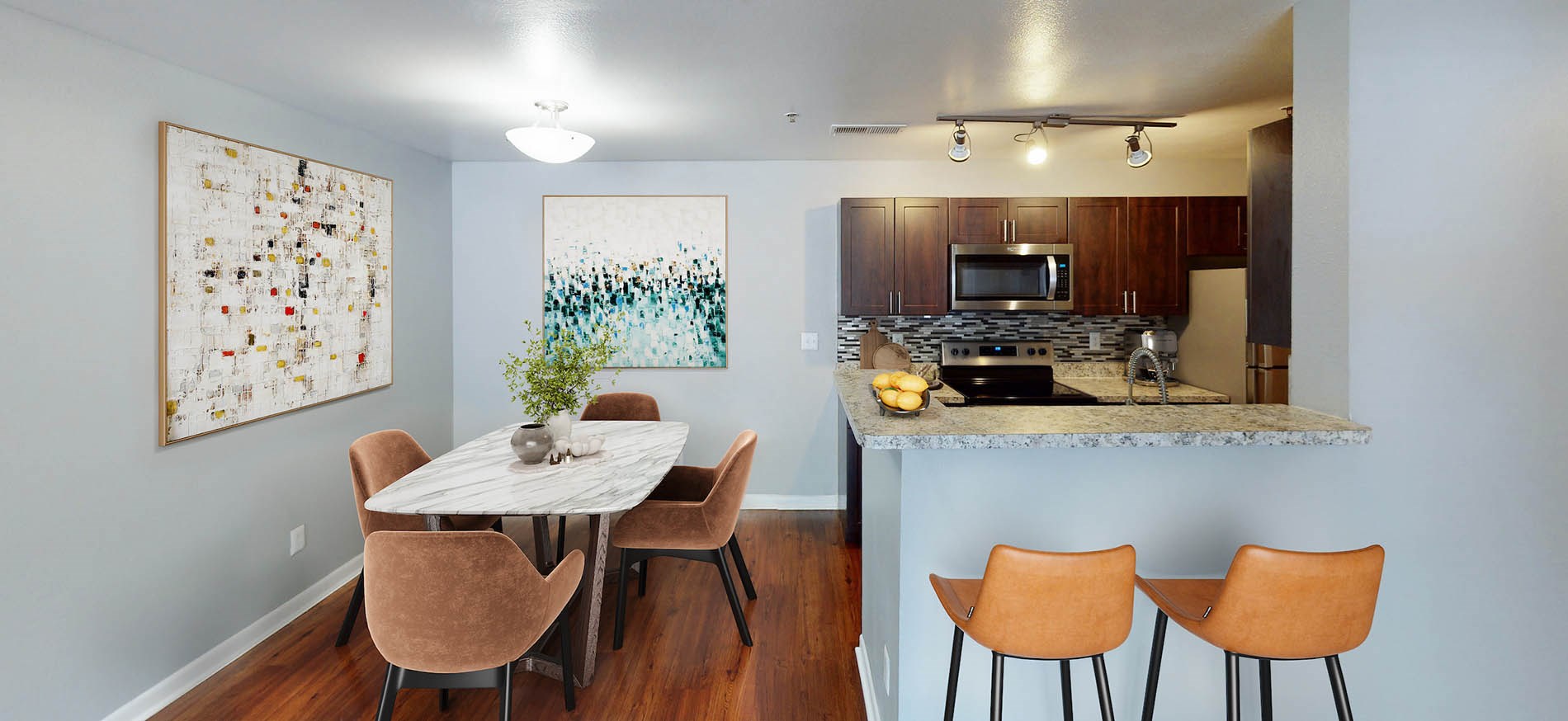 Los Altos apartment dining room virtually staged