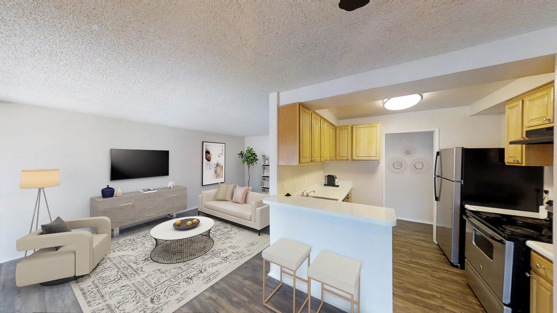 Marina Playa Kitchen Virtually Staged