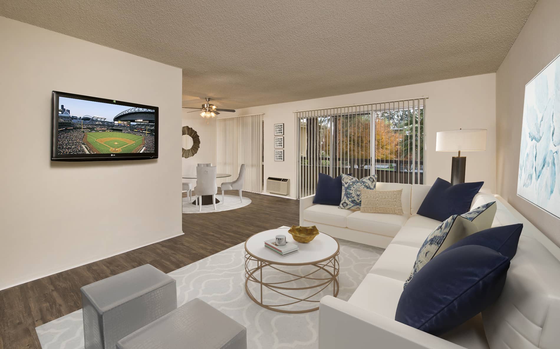 Marina Playa Living Room | Staged by RooOmy