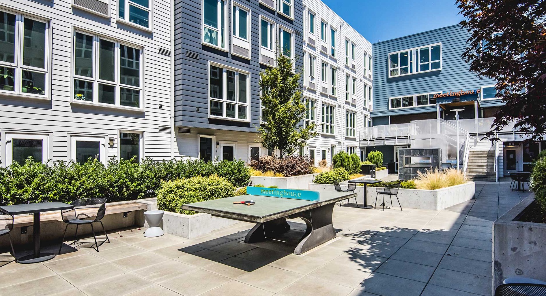 Meetinghouse courtyard terrace