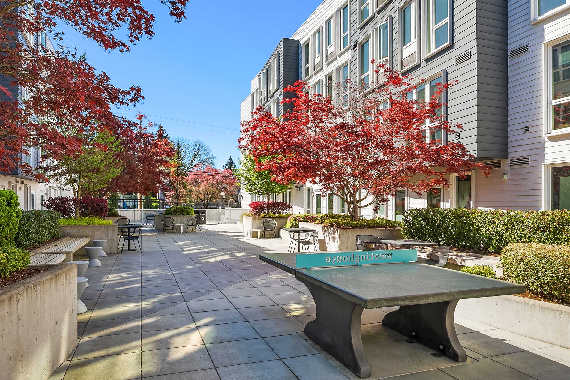 Meetinghouse courtyard