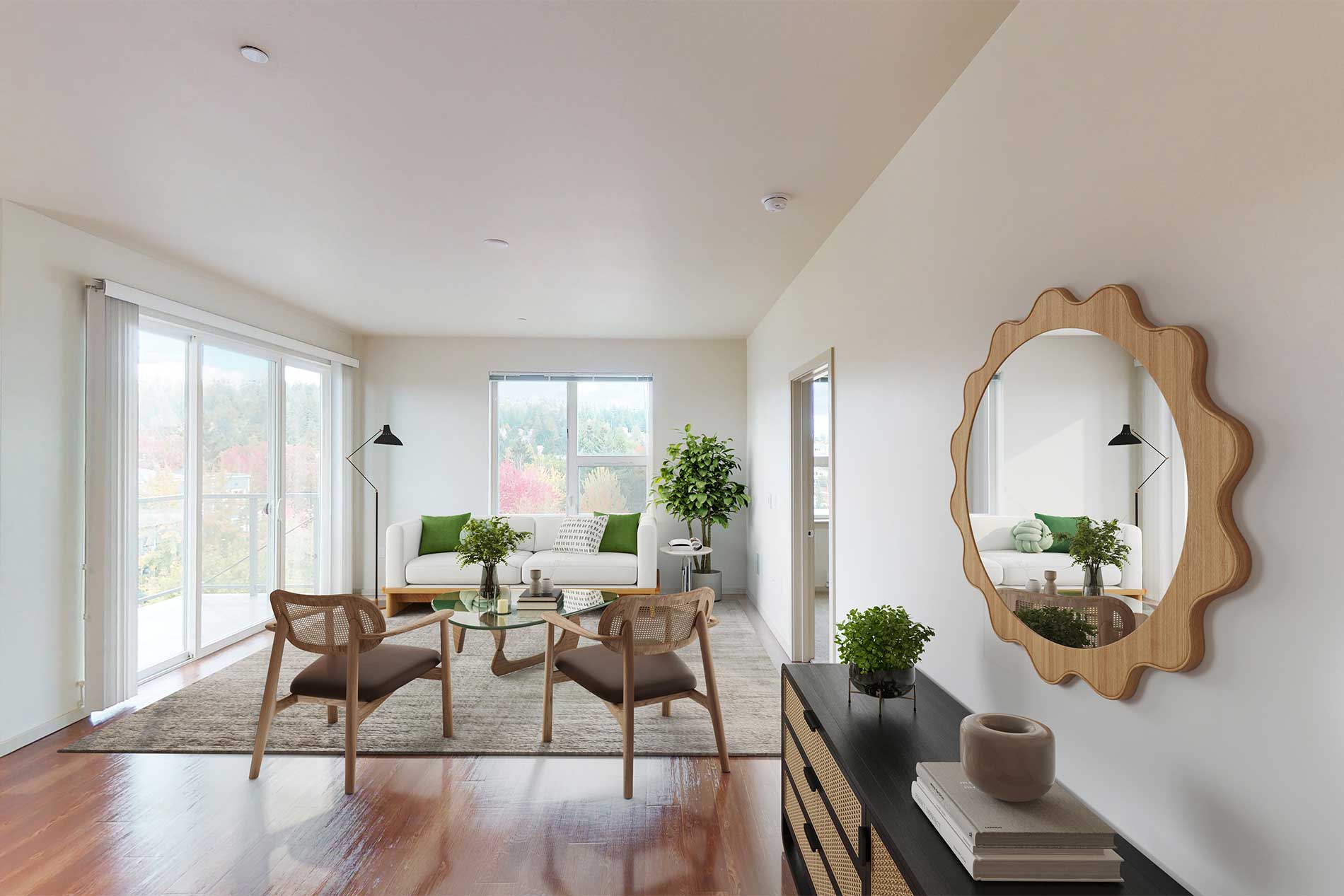 Milehouse apartment living room
