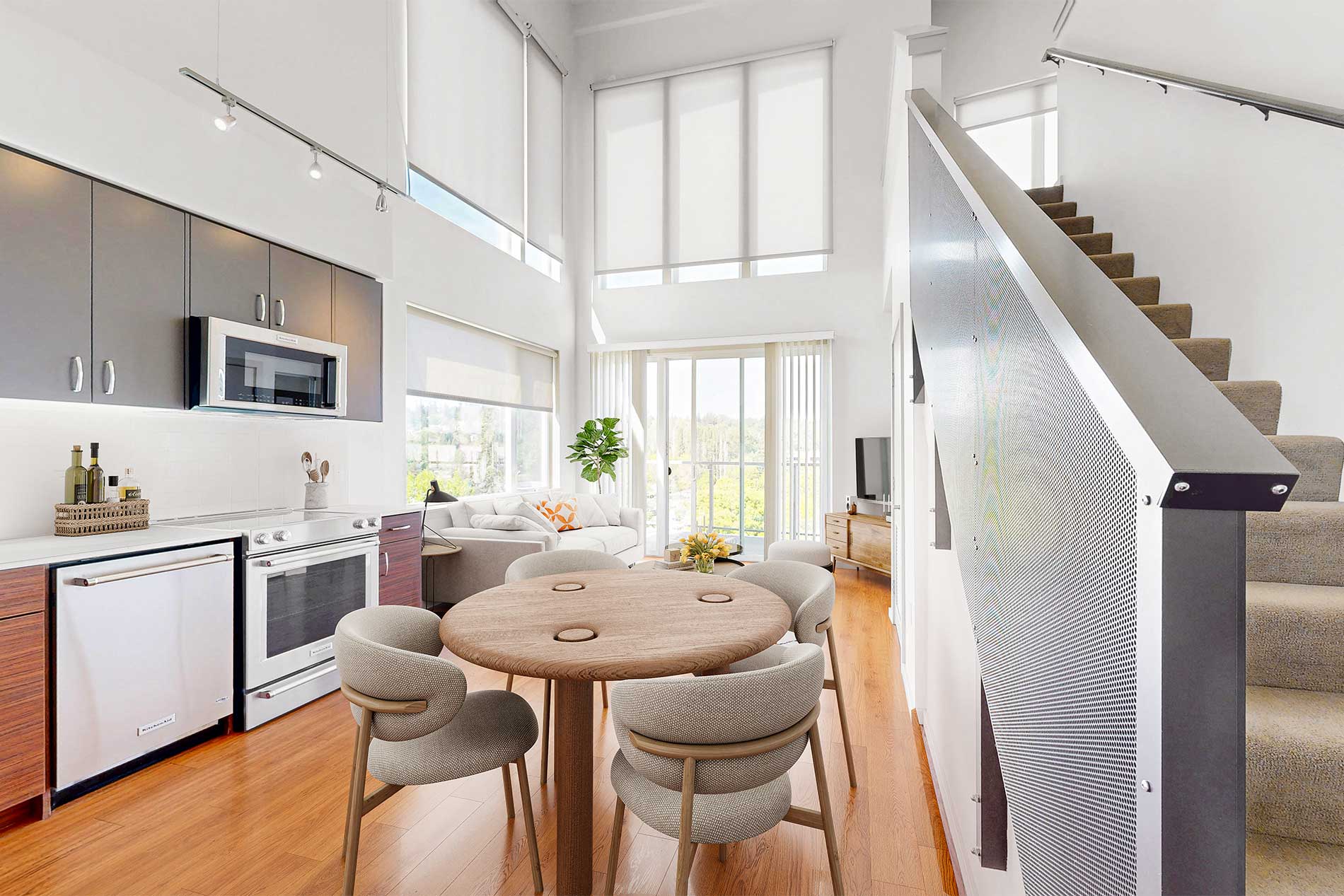 Milehouse apartment kitchen and dining