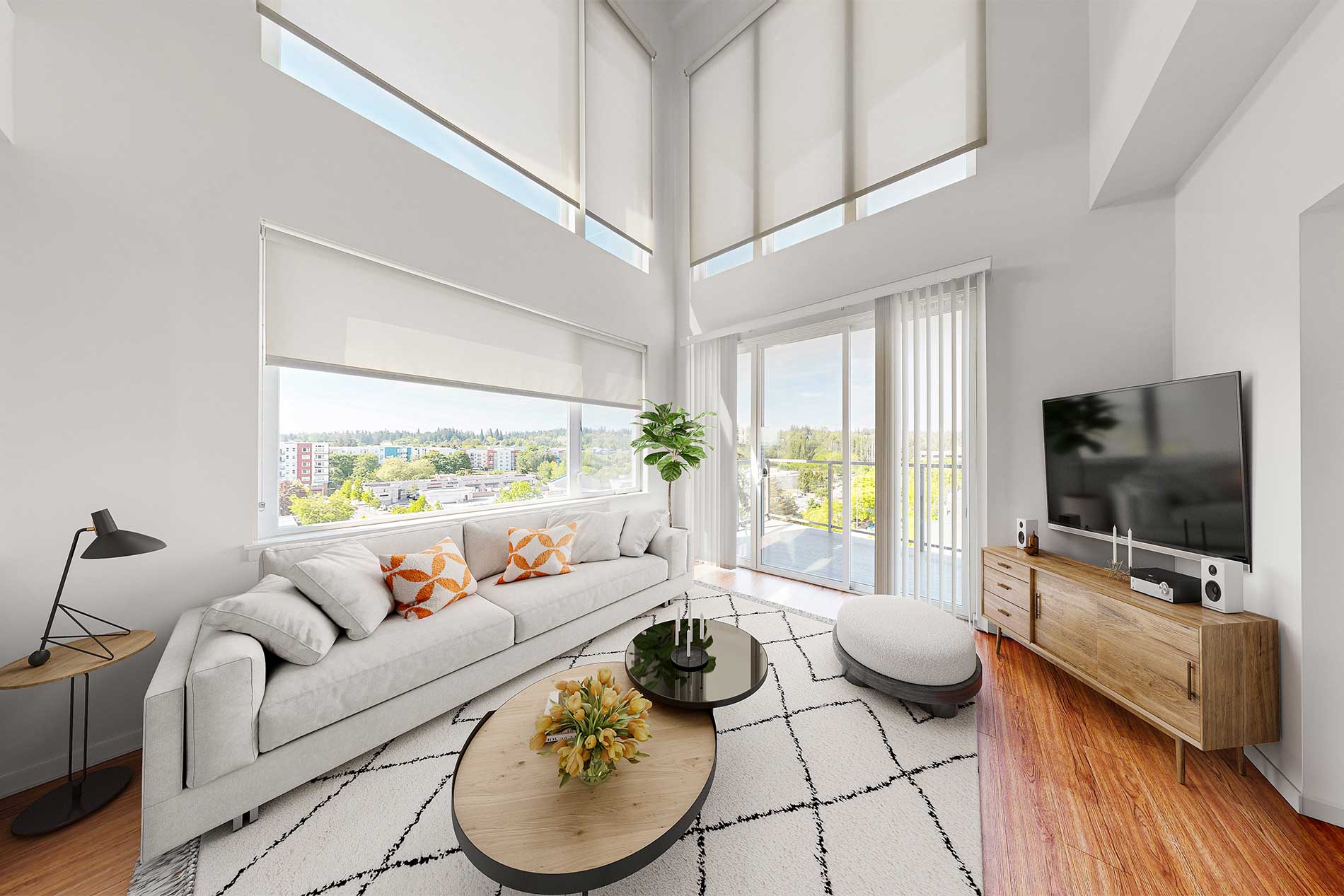 Milehouse apartment living room