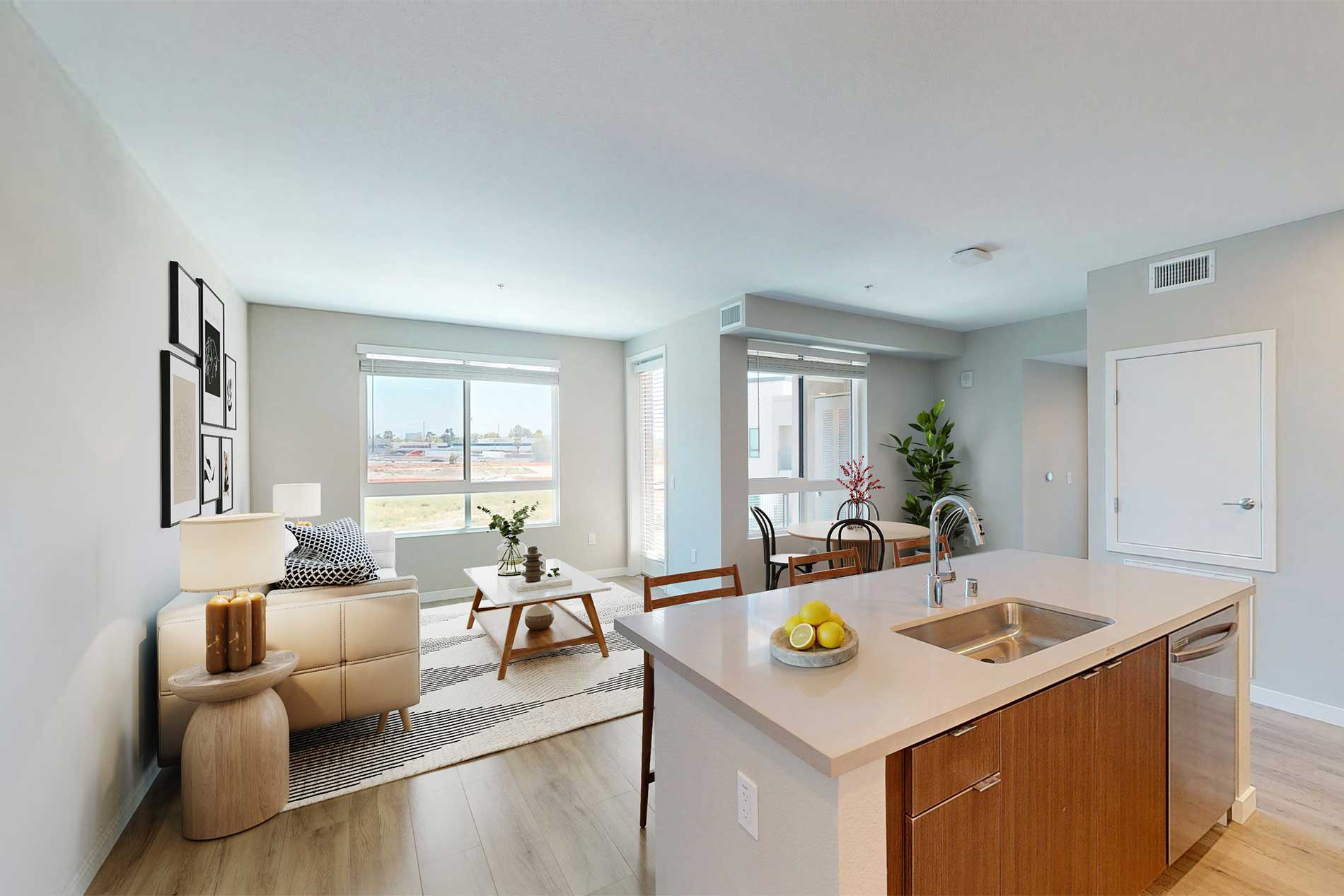 Brand-new North Grove apartment home in Riverside with spacious living area and stylish interior finishes