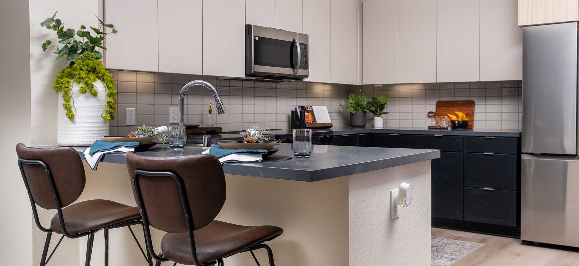 Stylish kitchen at North Grove in Riverside, CA