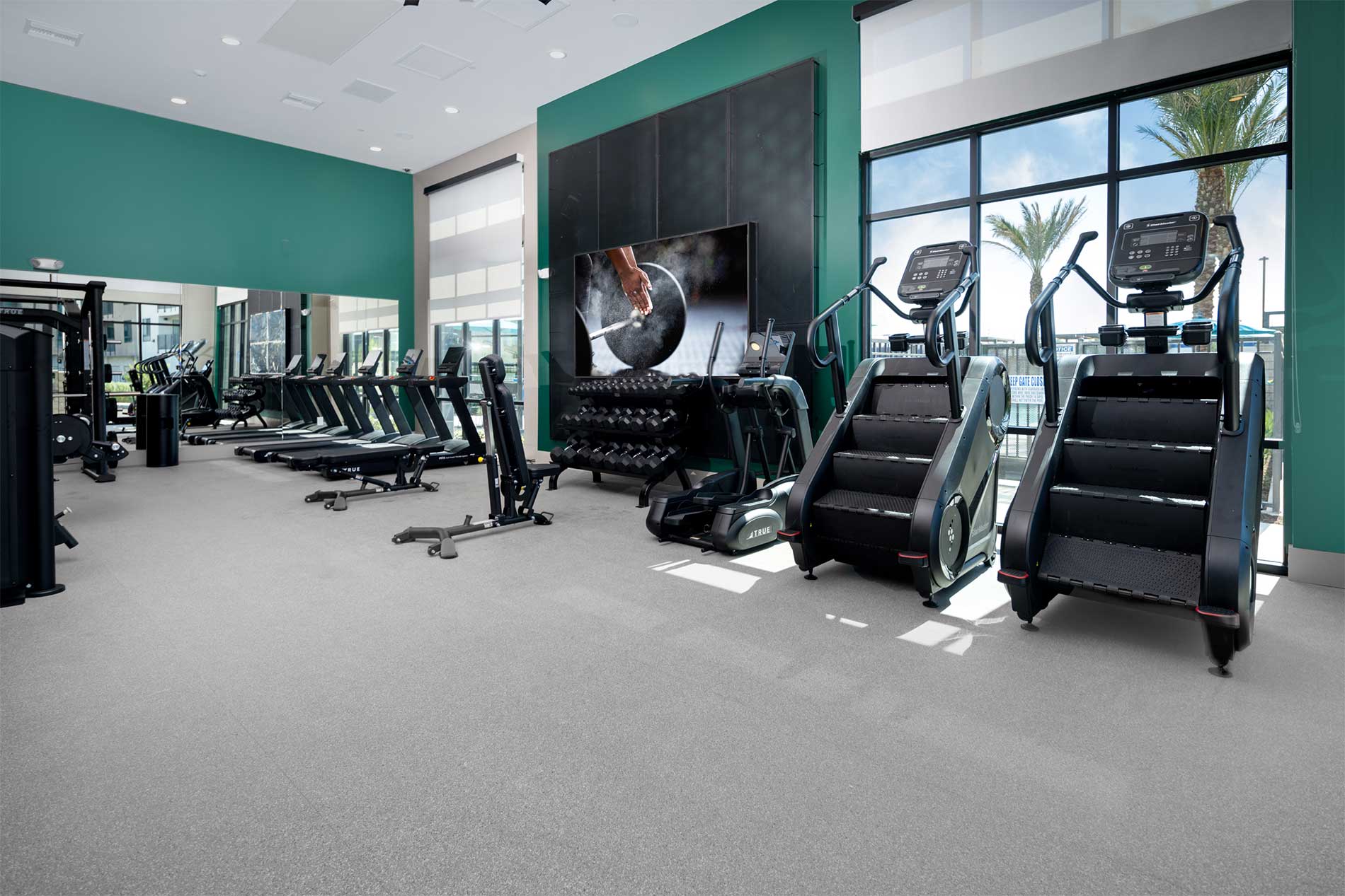 Riverside apartment with fully equipped fitness center