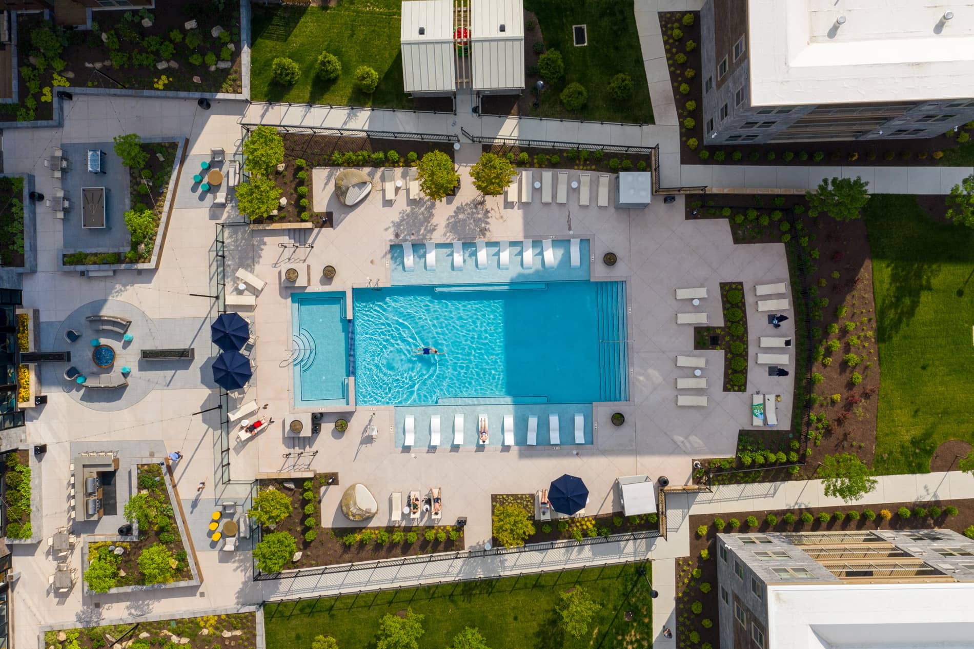 Park Square Apartments Pool Aerial