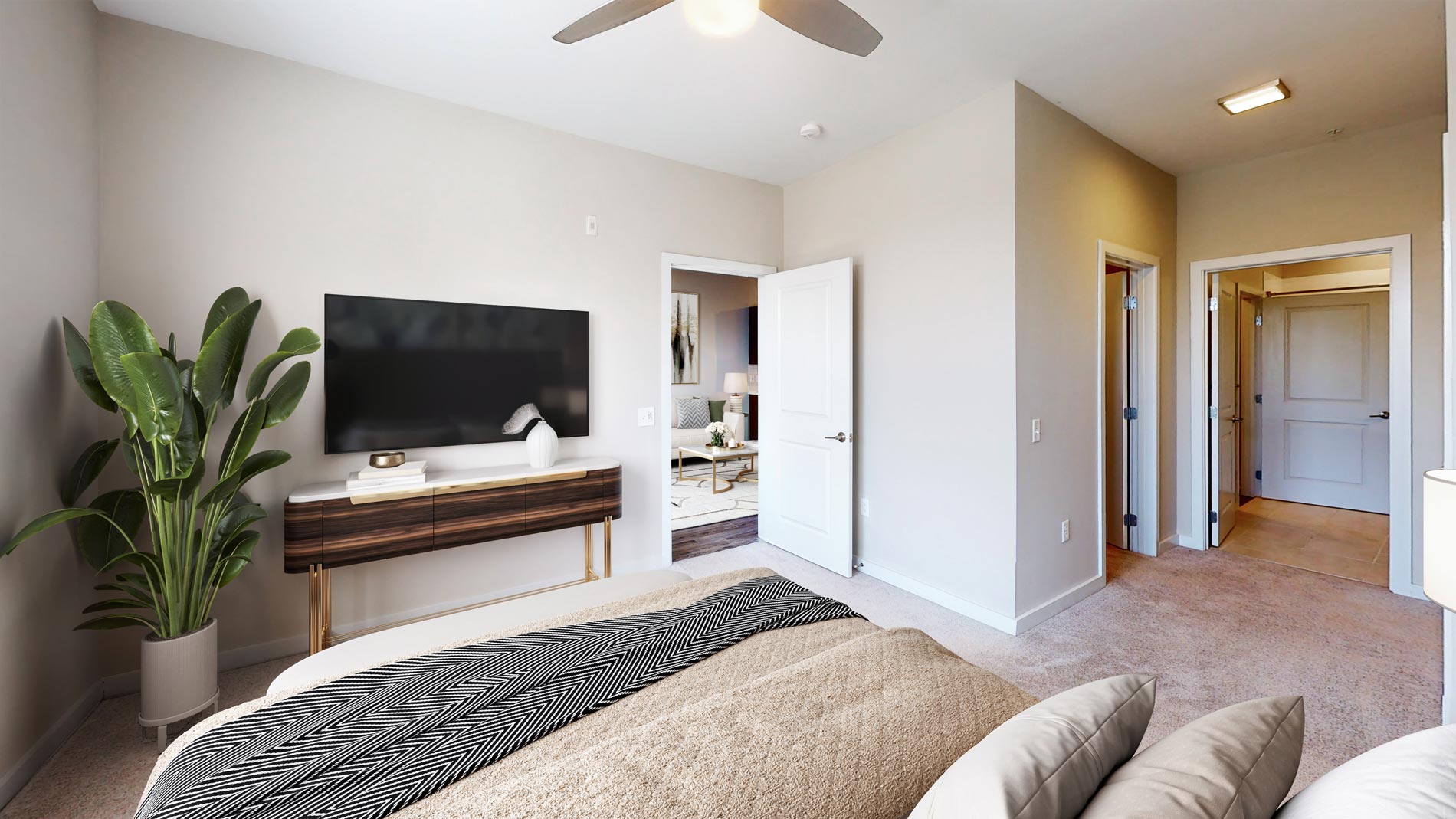 Park Square staged bedroom
