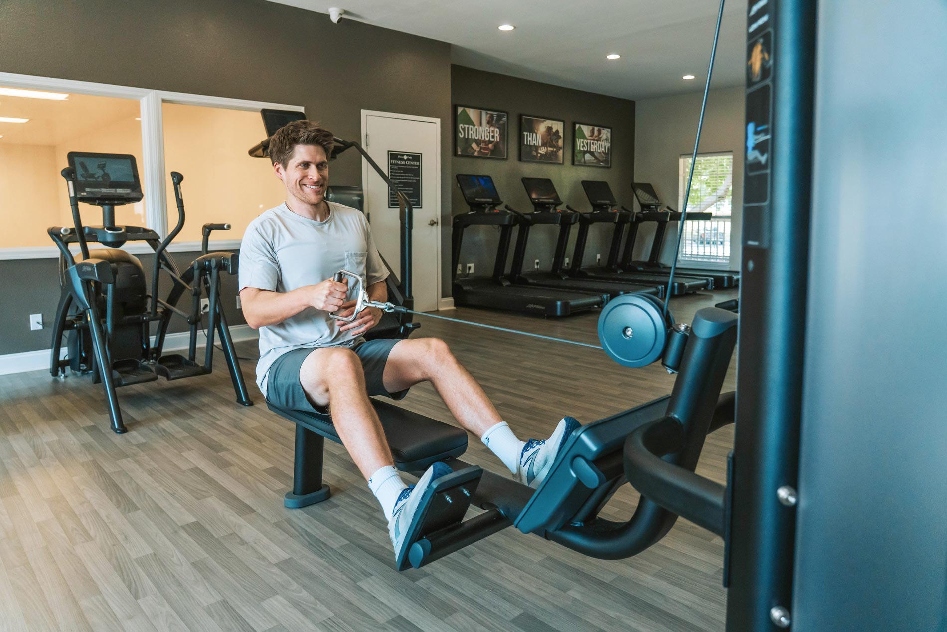 Polo Park man exercises in fitness center