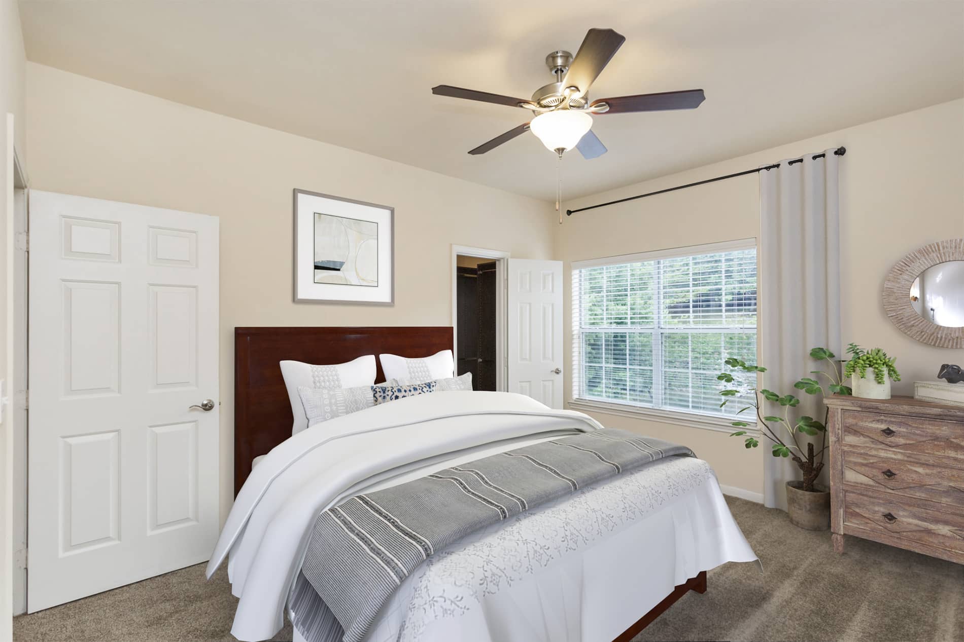 Preserve at Brentwood Elm bedroom staged by RooOmy