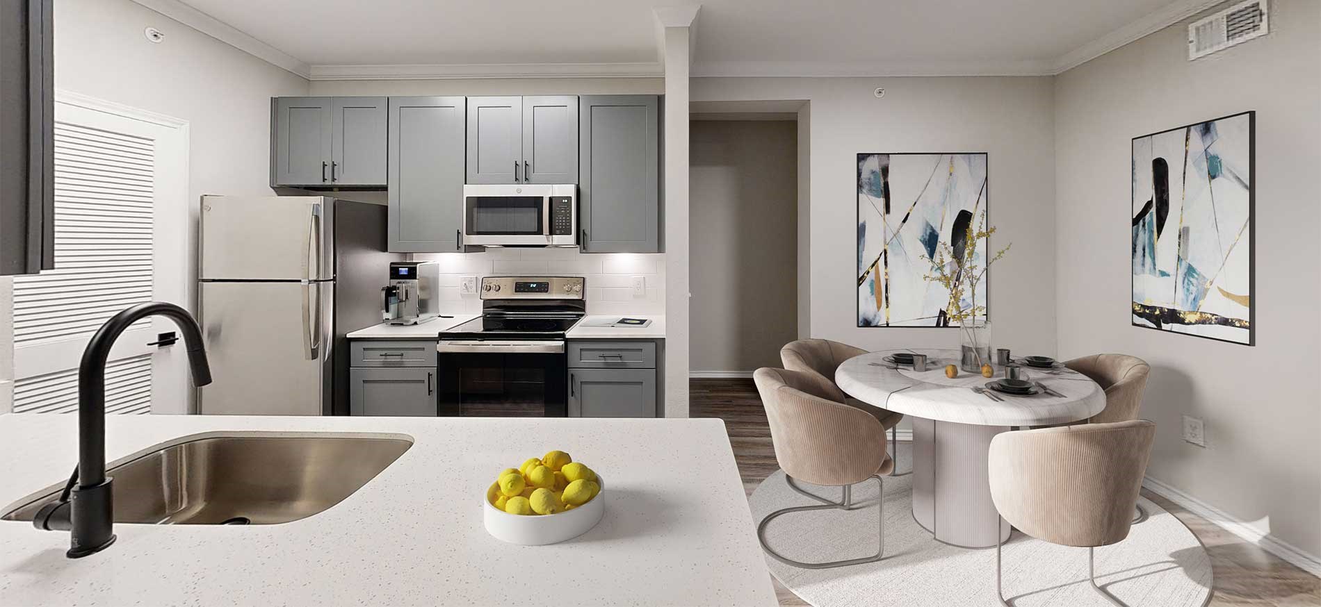 Red Stone Ranch apartment kitchen and dining room