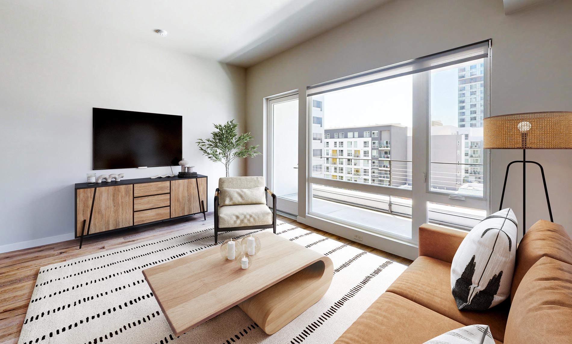 Residences at Lake Merritt staged living room