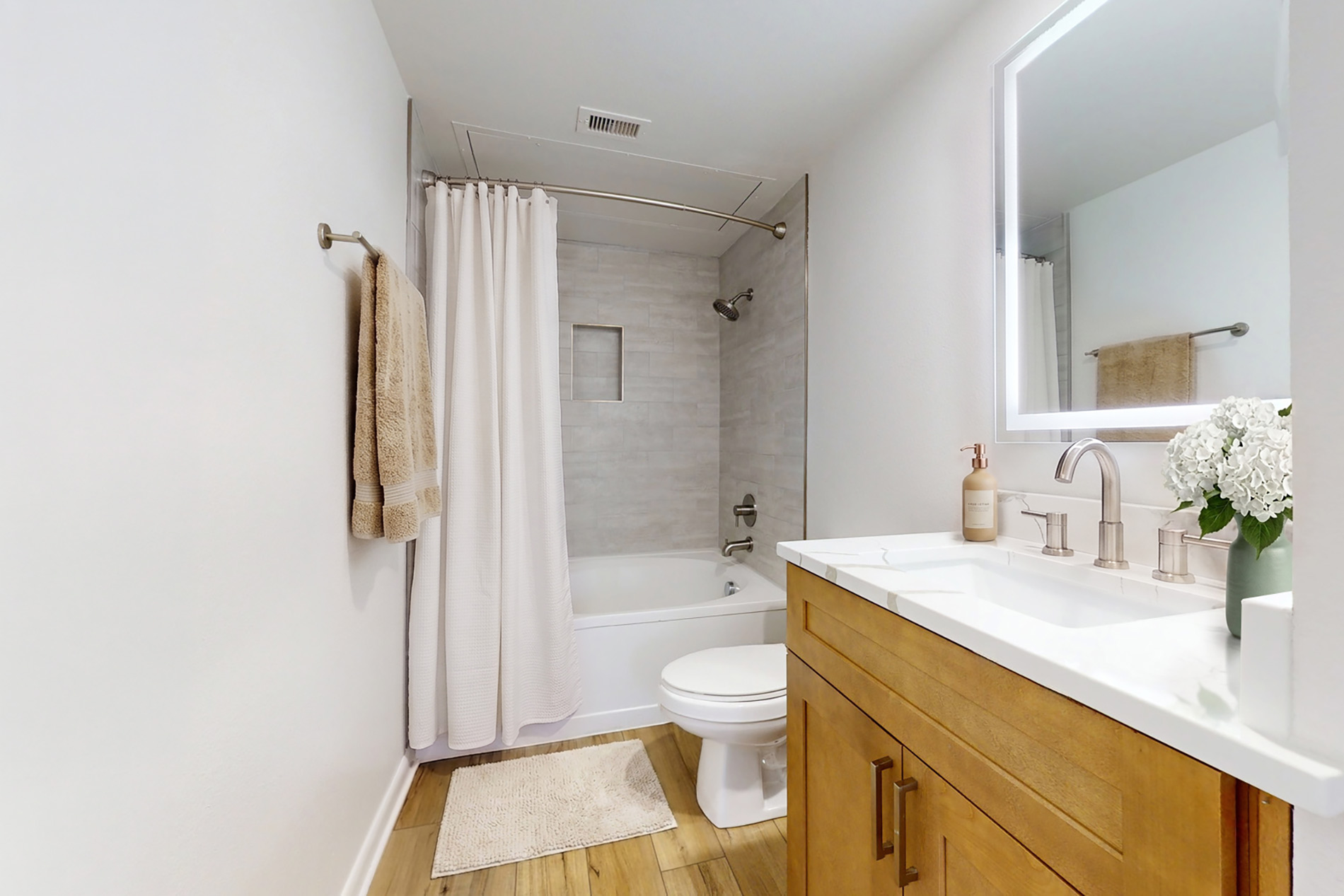 Residences at the Domain apartment bathroom - Austin, TX