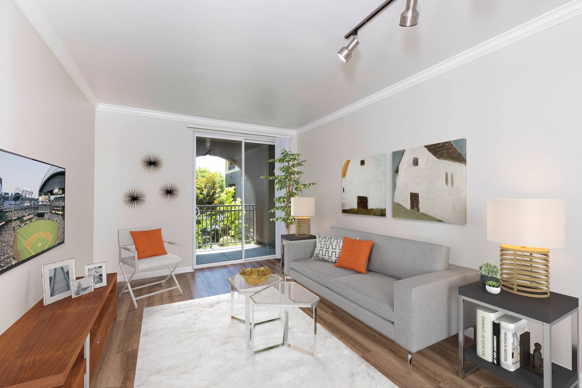 River Terrace Living Room staged by RooOmy