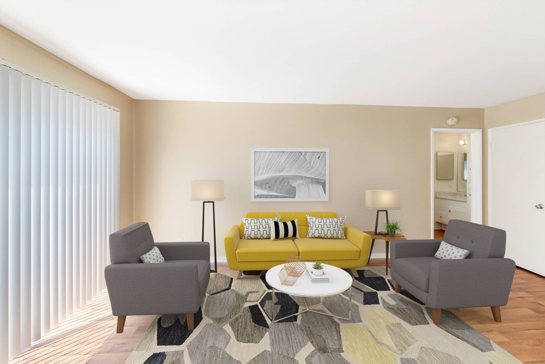 Rosebeach apartment virtually staged by Rooomy