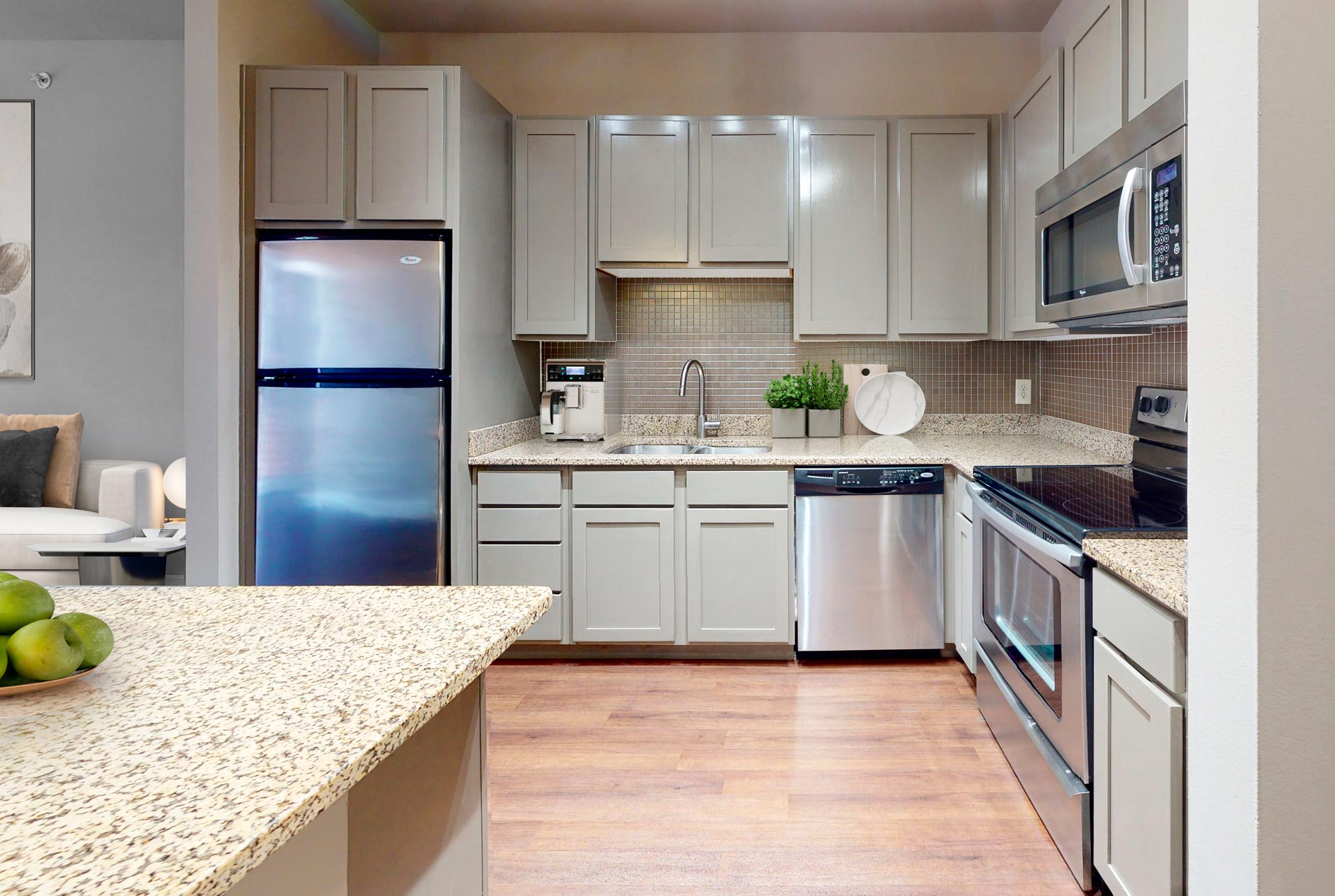 Savoye staged kitchen