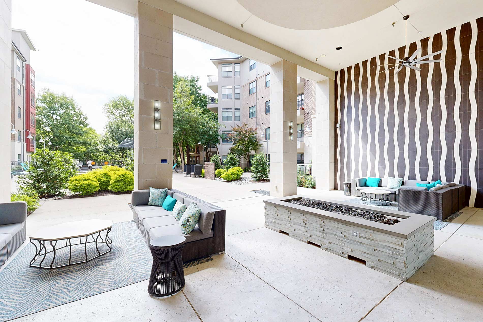 Savoye fire pit area