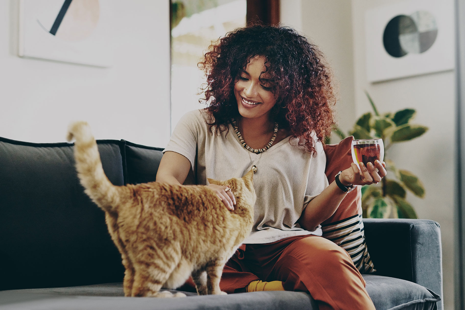 Woman with cat