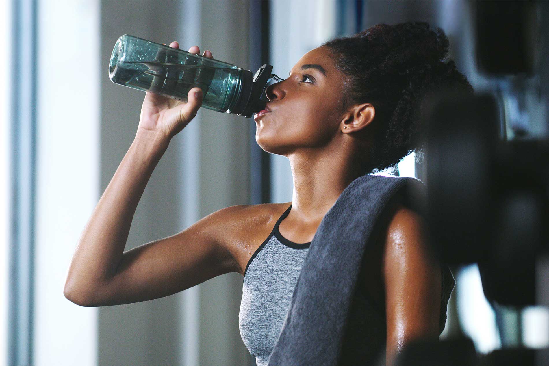 Woman in fitness center