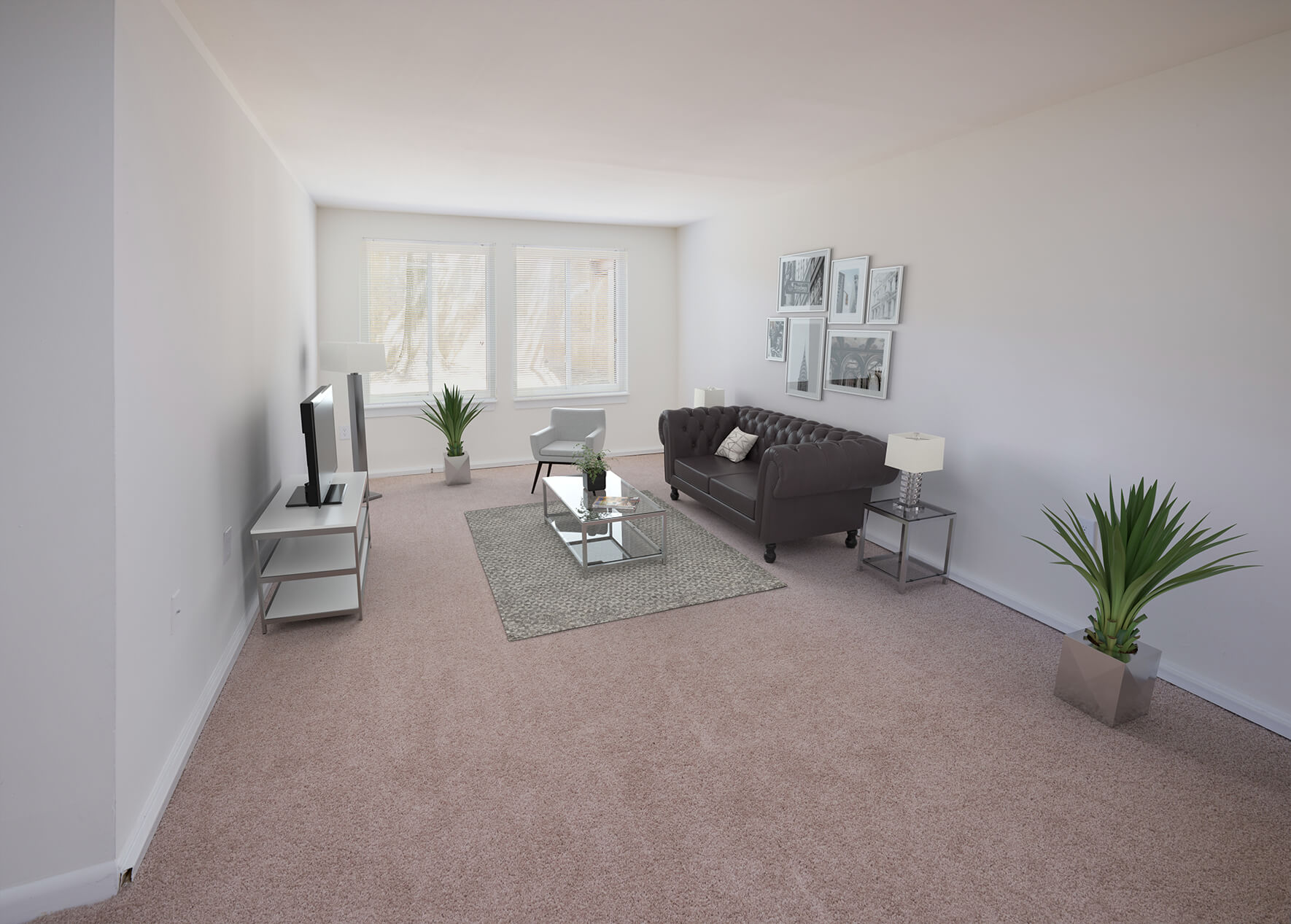 Seneca Place apartment living room virtually staged
