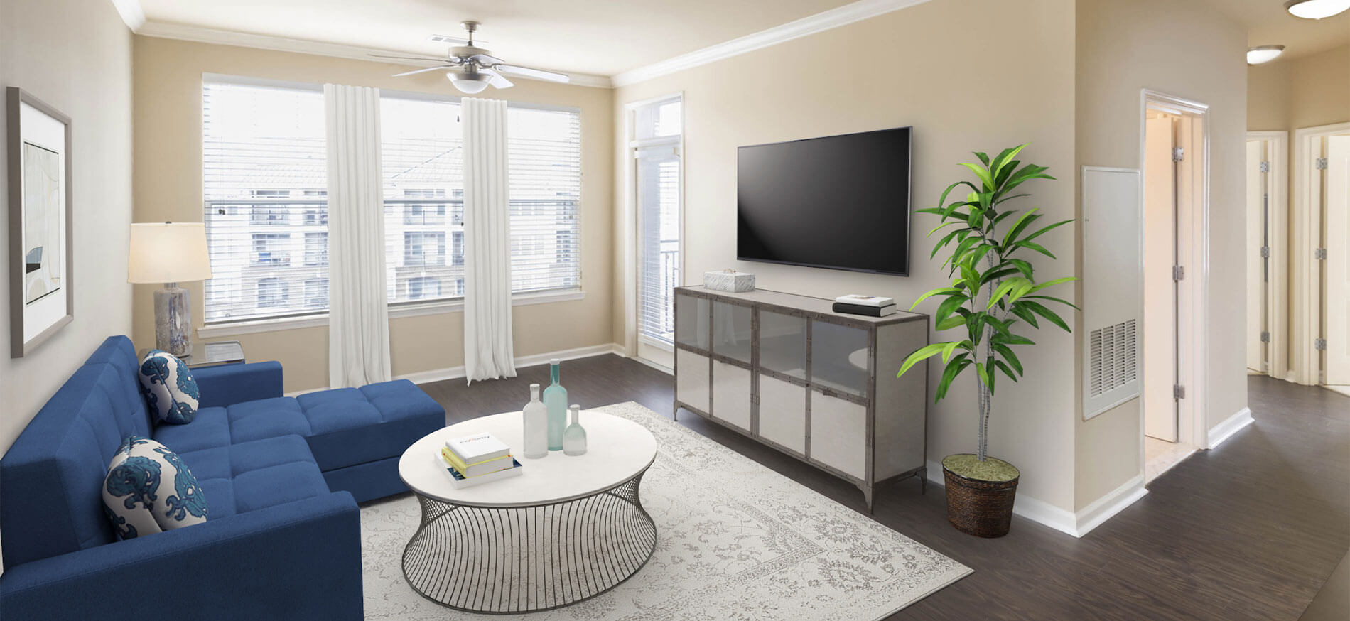 Signal Hill living room interior virtually staged