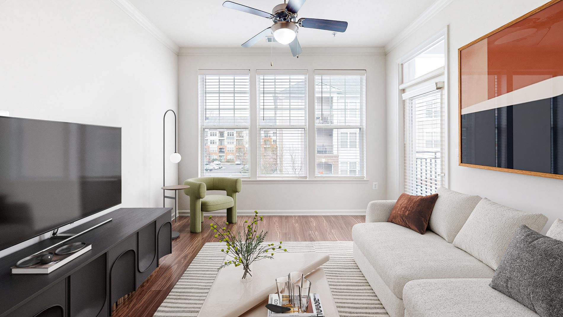 Signal Hill staged living room