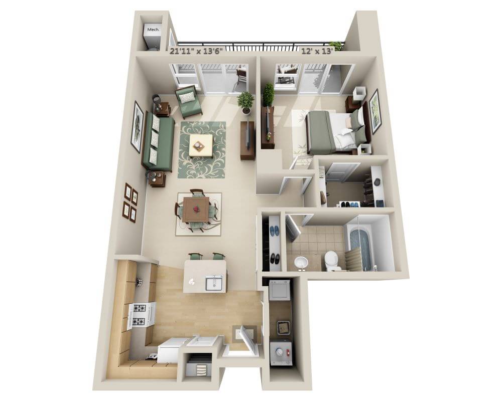 One Bedroom A1E