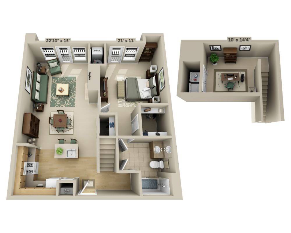 One Bedroom Loft A1CL