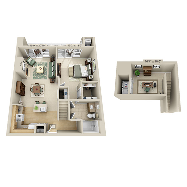 One Bedroom Loft A1DL