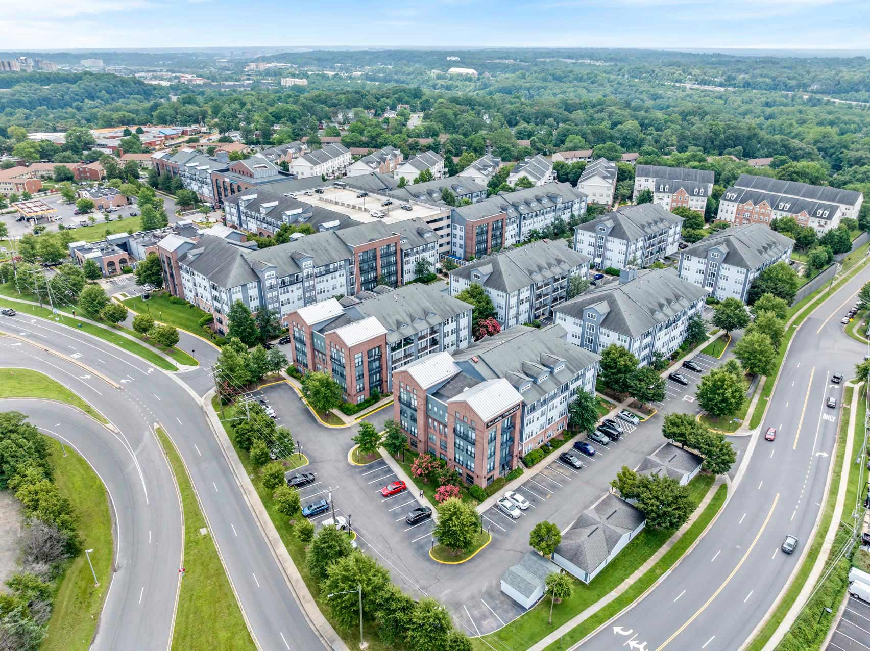 Sullivan Place drone building exterior