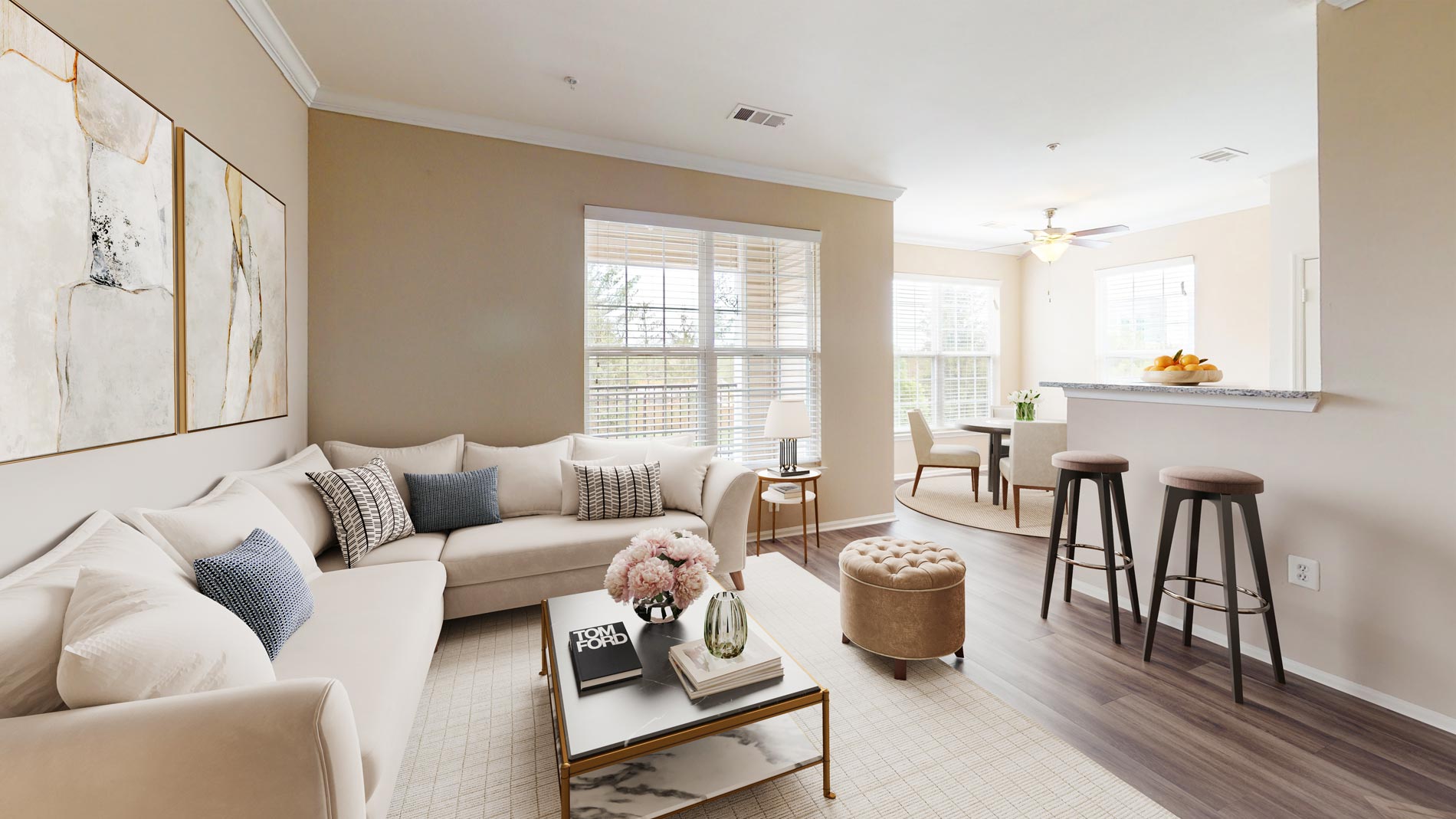 Courts At Dulles staged living room
