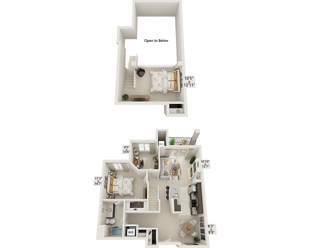 One Bedroom with Loft A1KDL