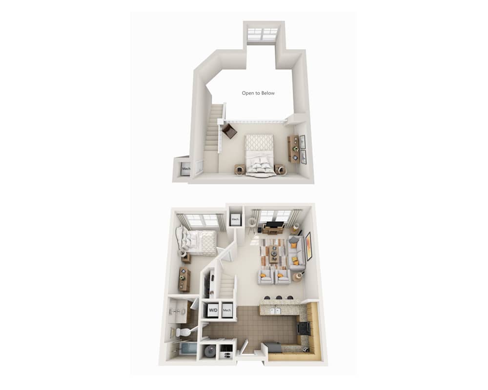 One Bedroom with Loft A1HL