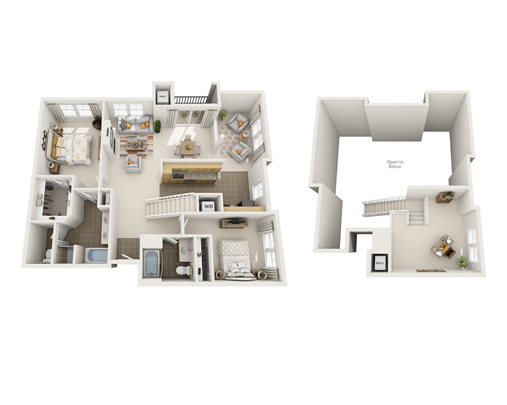 Two Bedroom with Loft B2NL