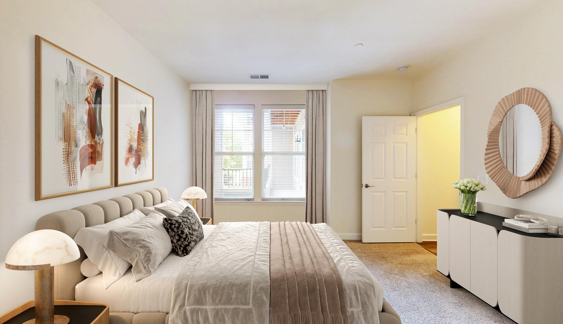 Courts At Huntington staged bedroom