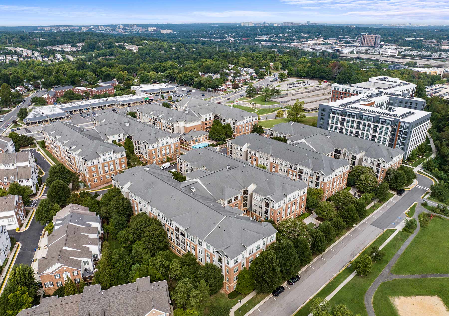 Courts At Huntington aerial building exterior