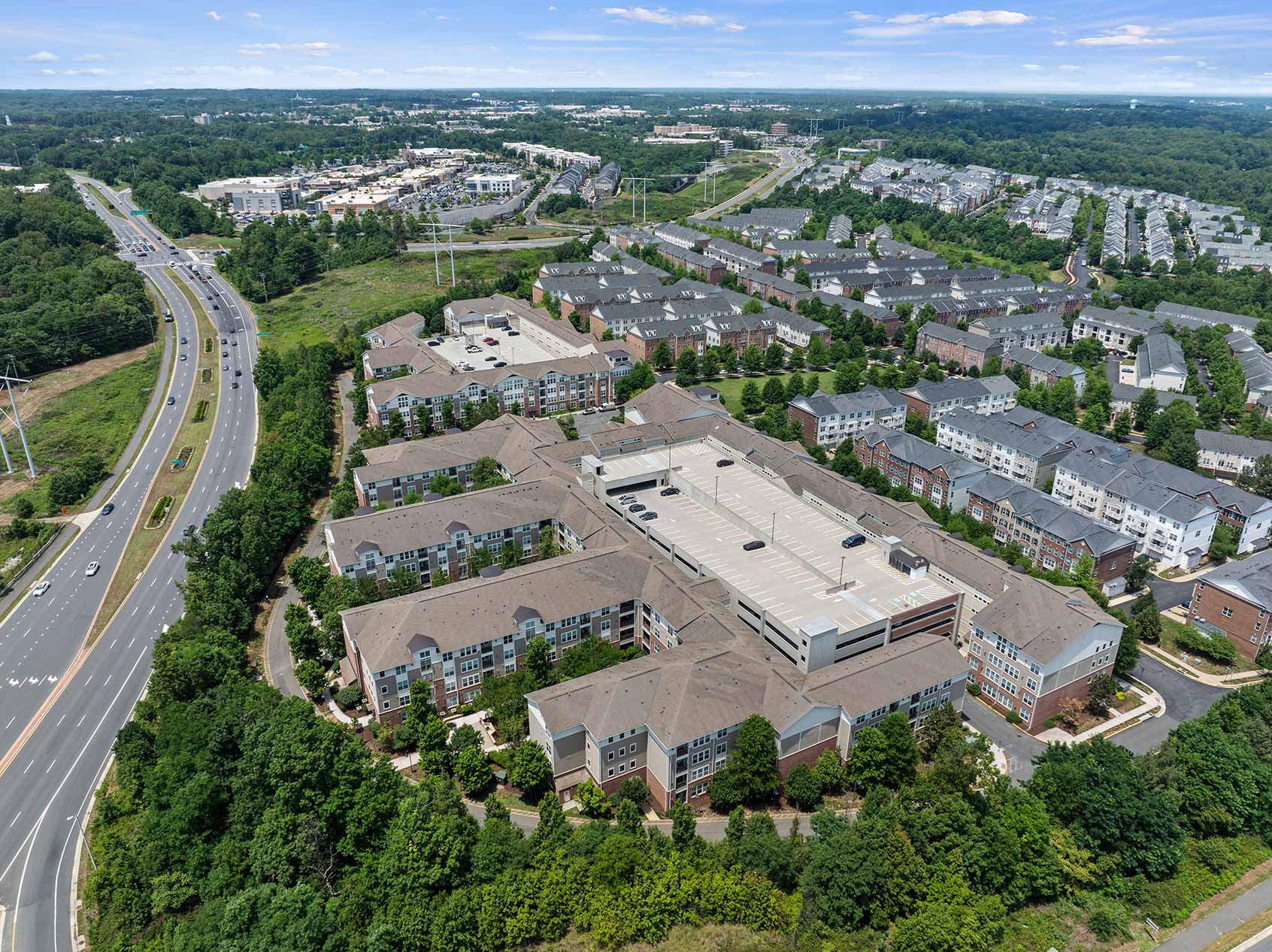 The Enclave aerial building exterior