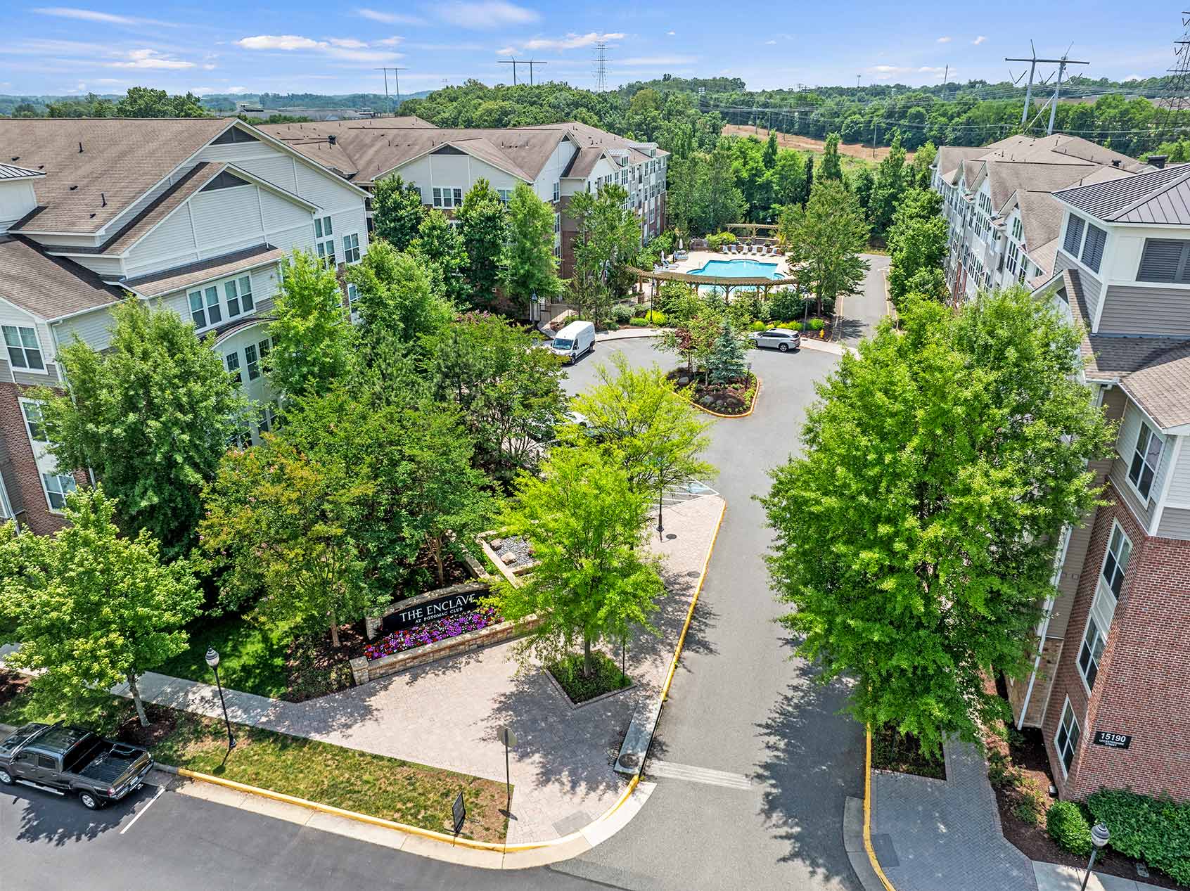 The Enclave aerial building exterior