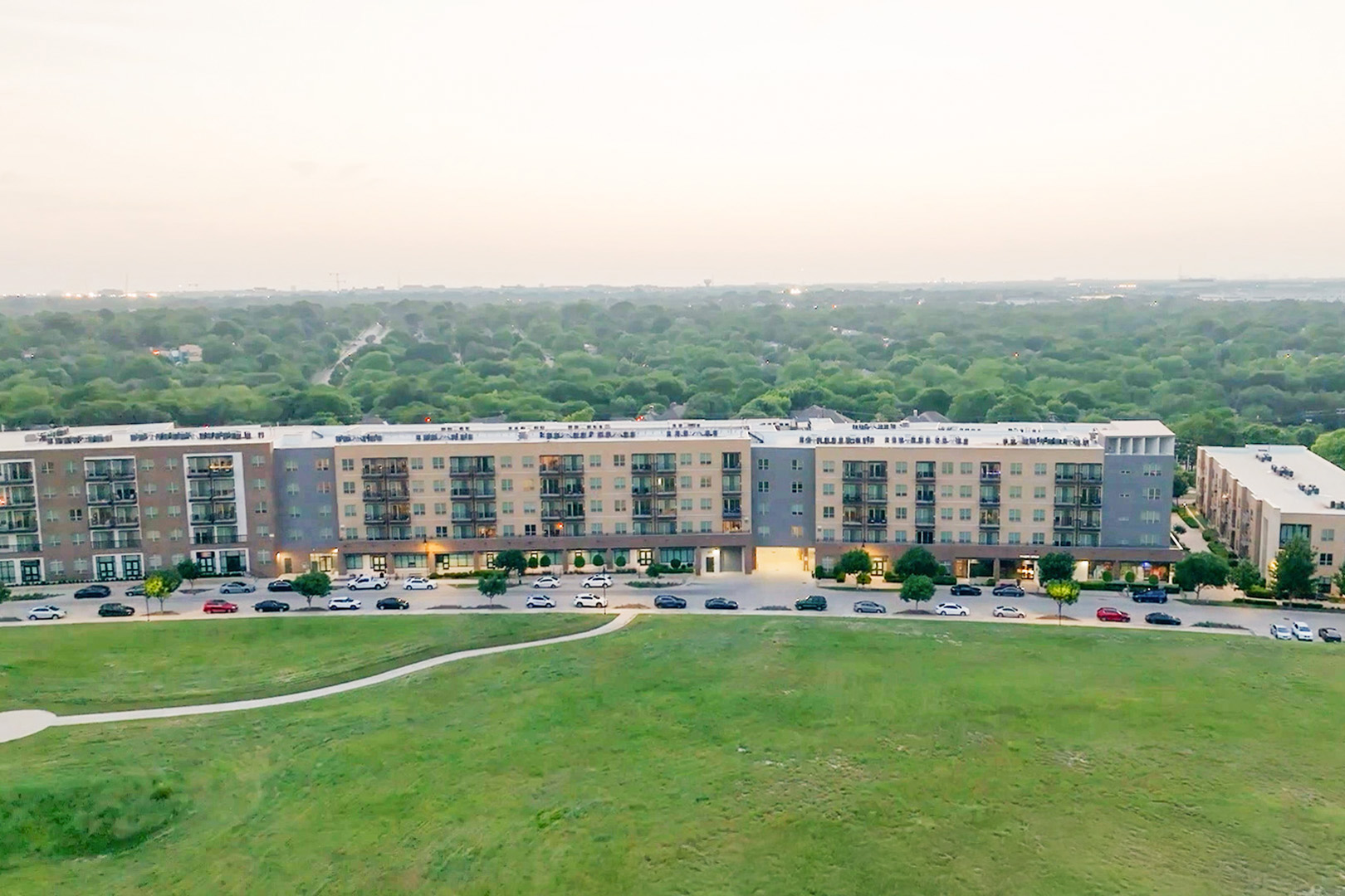 Flats At Palisades drone building exterior