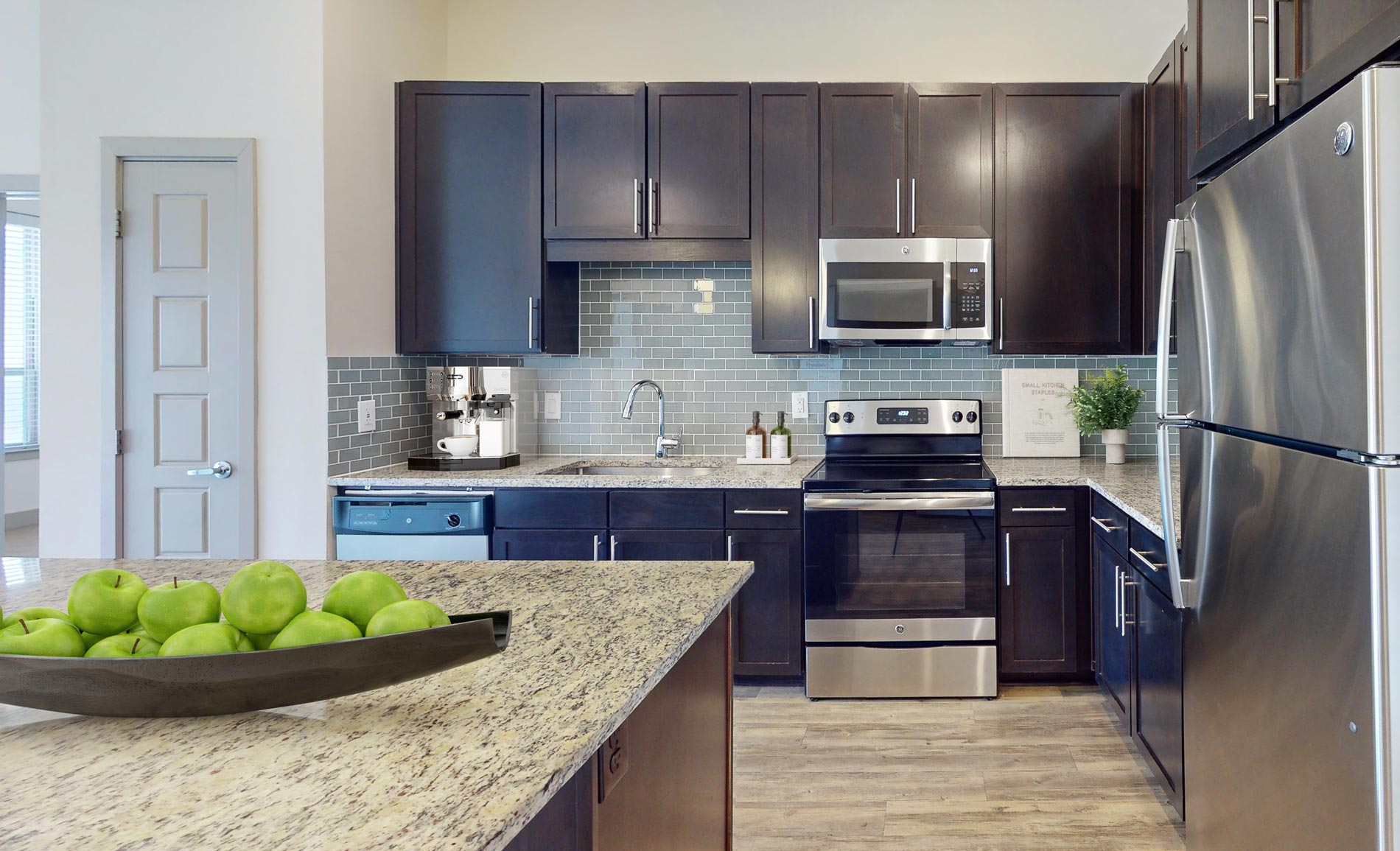 Flats at Palisades staged kitchen