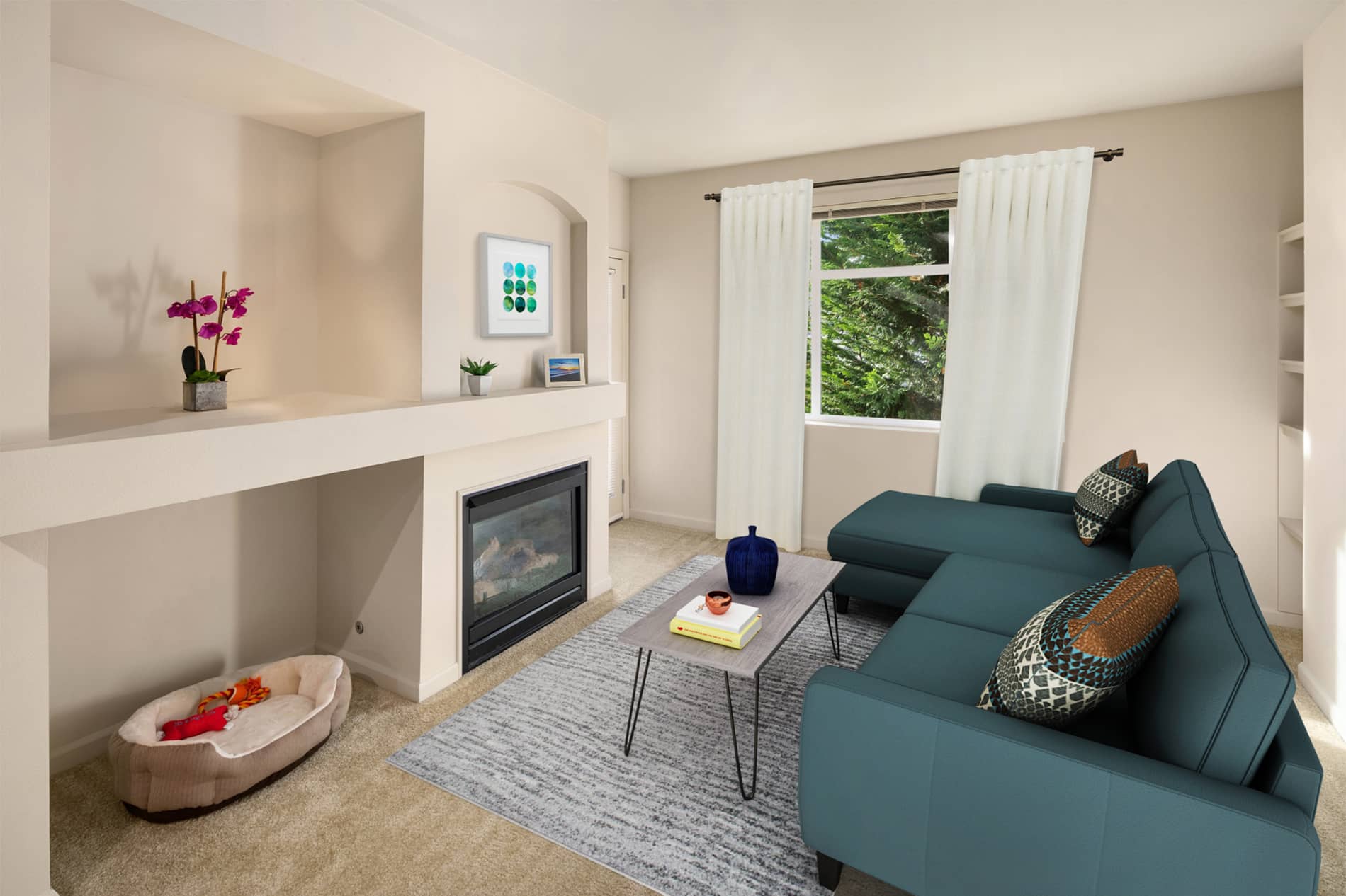 The Hawthorne apartment virtually staged by Rooomy