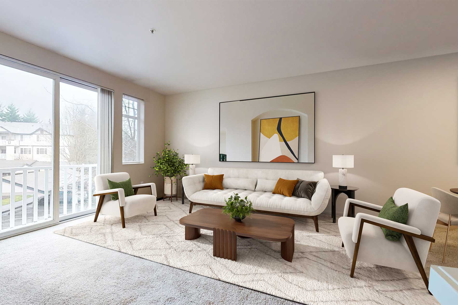 The Hawthorne apartment living room