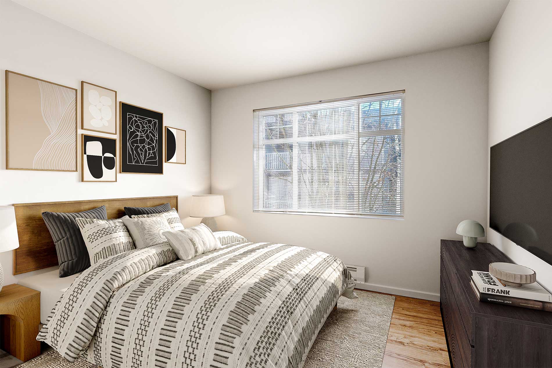 The Hawthorne apartment bedroom