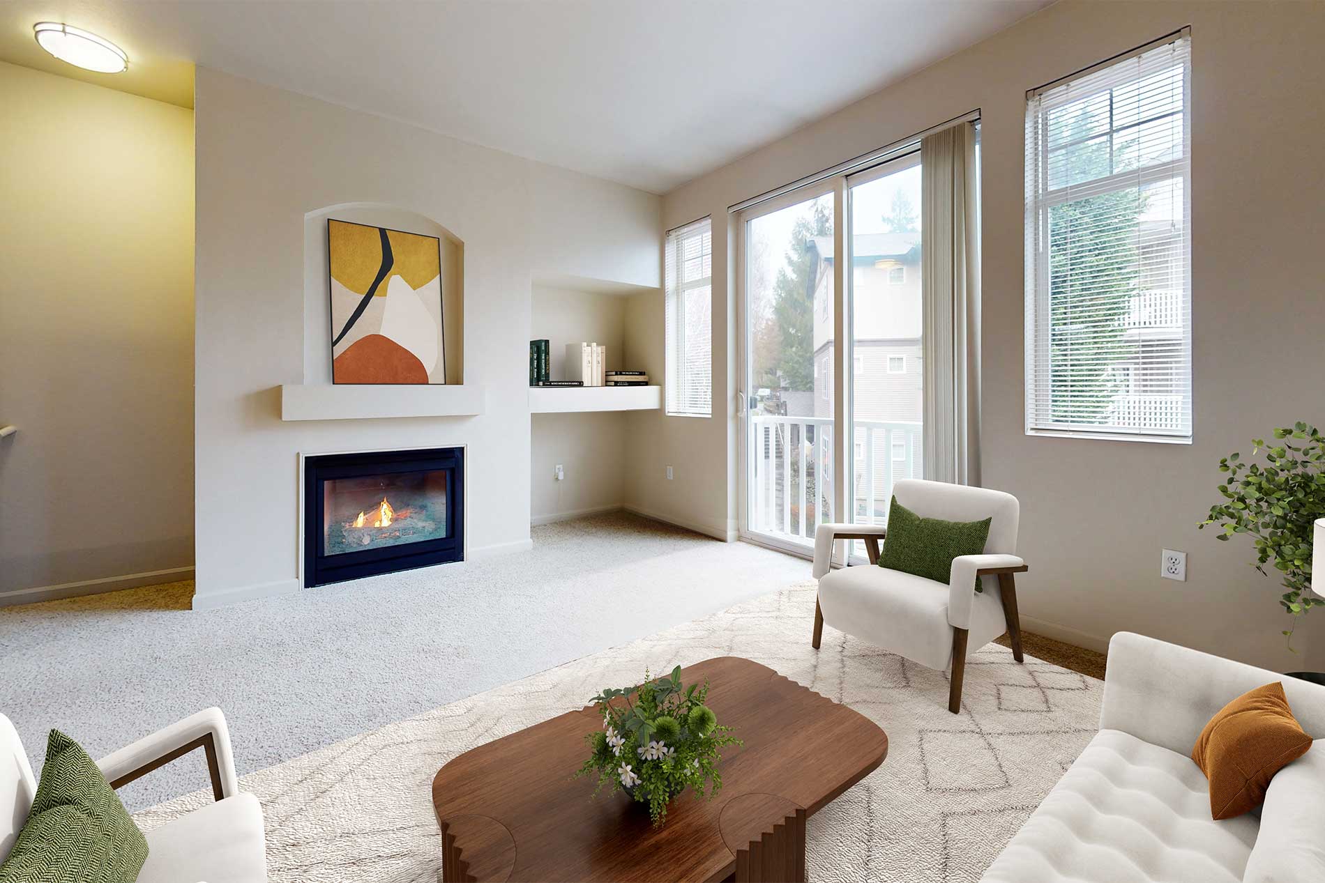 The Hawthorne apartment living room