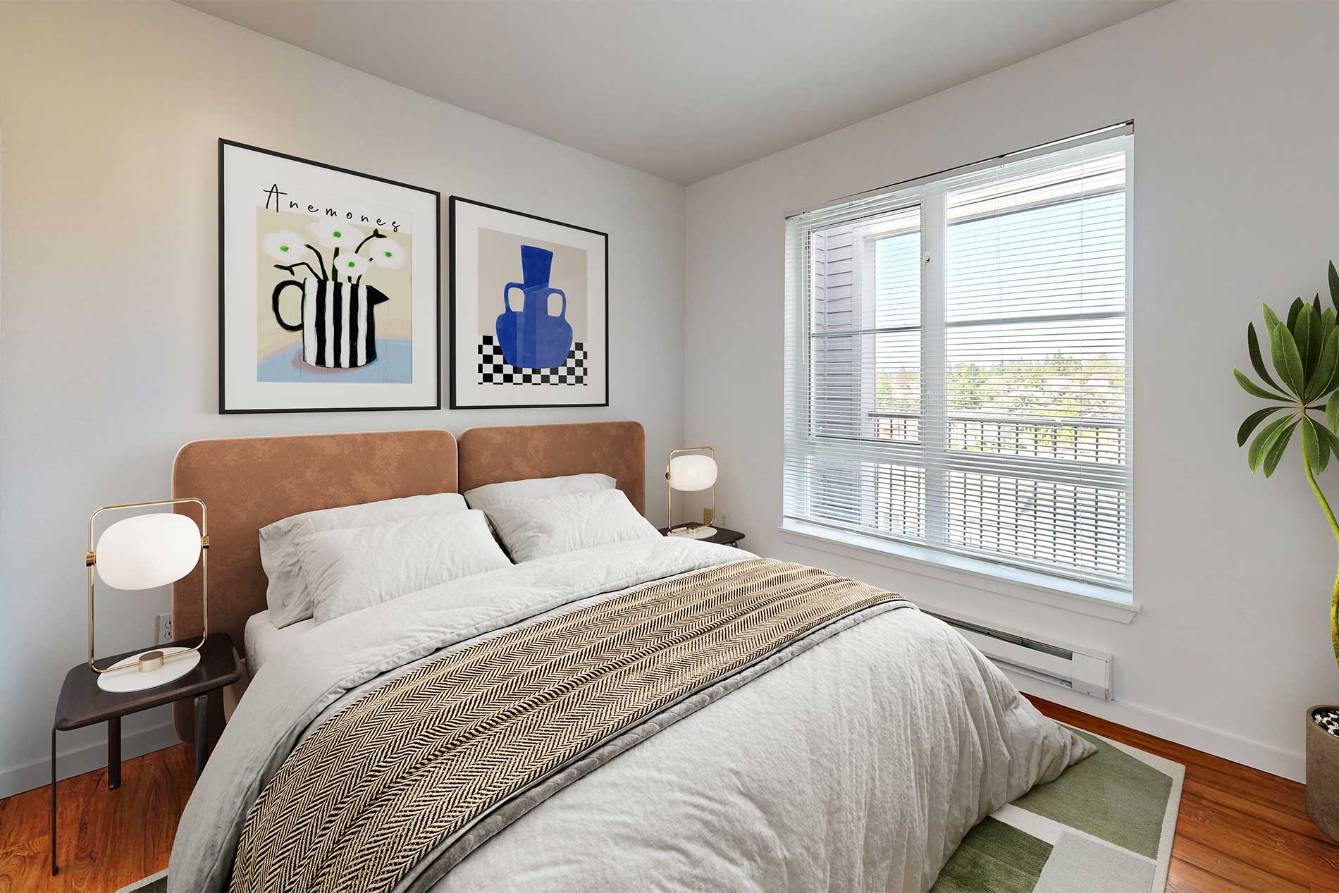 The Kennedy apartment bedroom