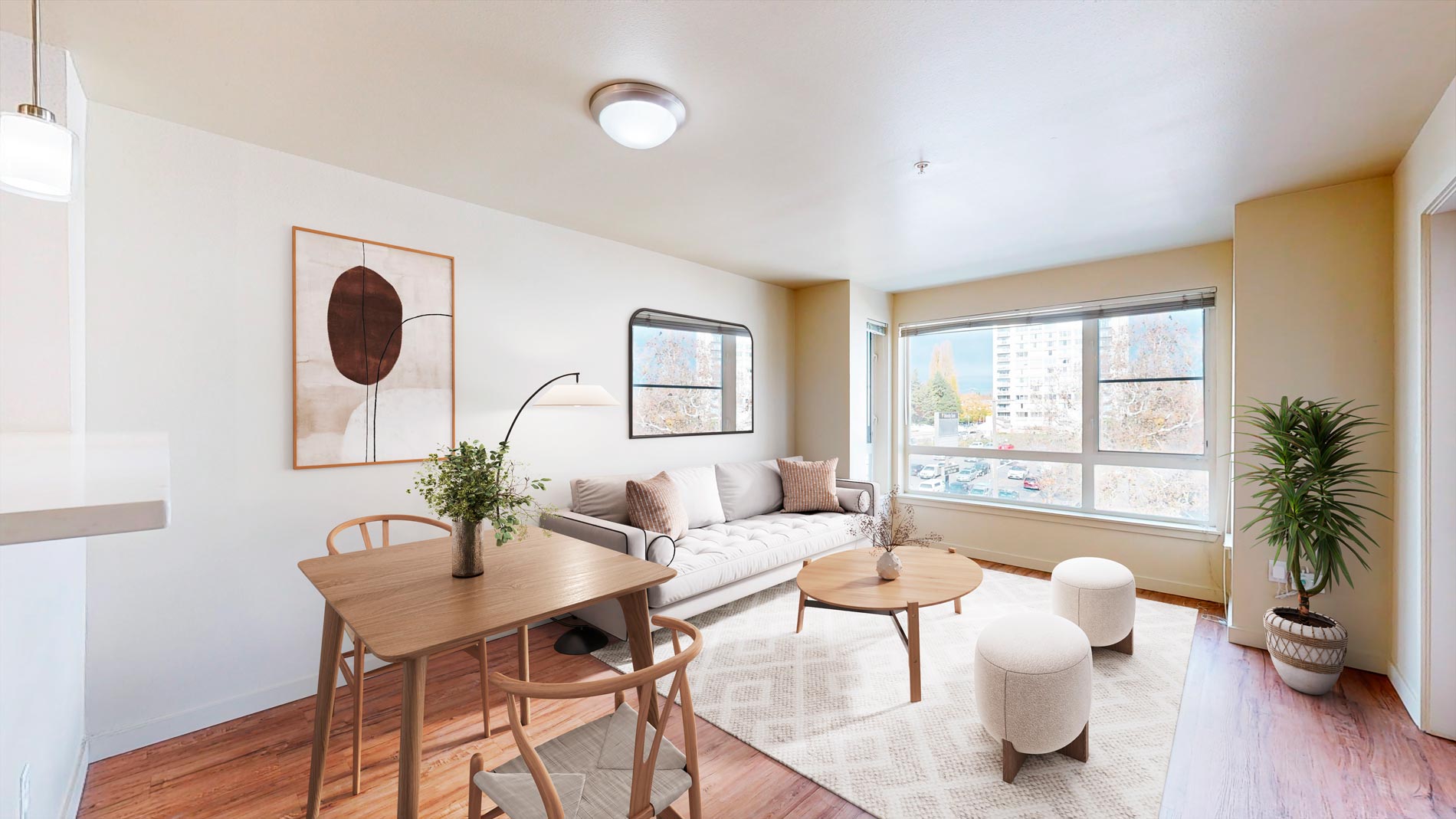The Kennedy staged living room